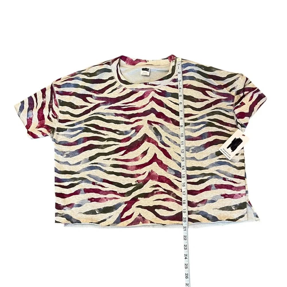 Women's Tan,Burgundy & Grey Soft Lounge/Sleep Top Size: Small